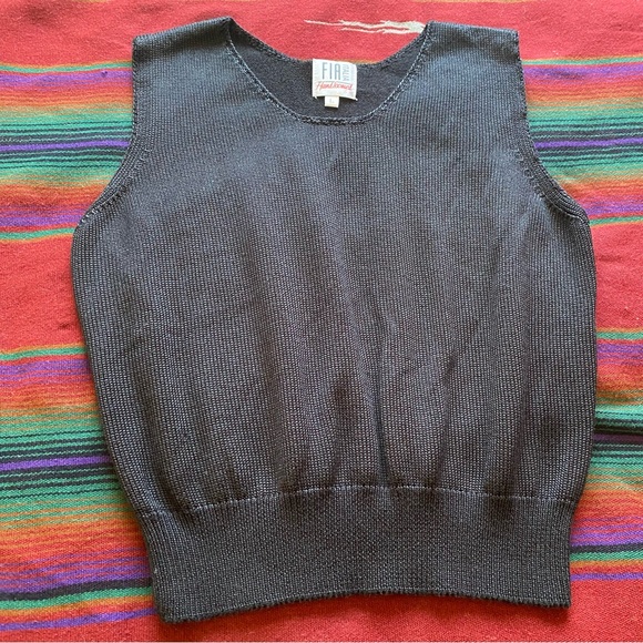 VTG Fia Italia Handloomed Knit Sweater tank Top! Rayon/Cotton. Large. - Picture 6 of 14